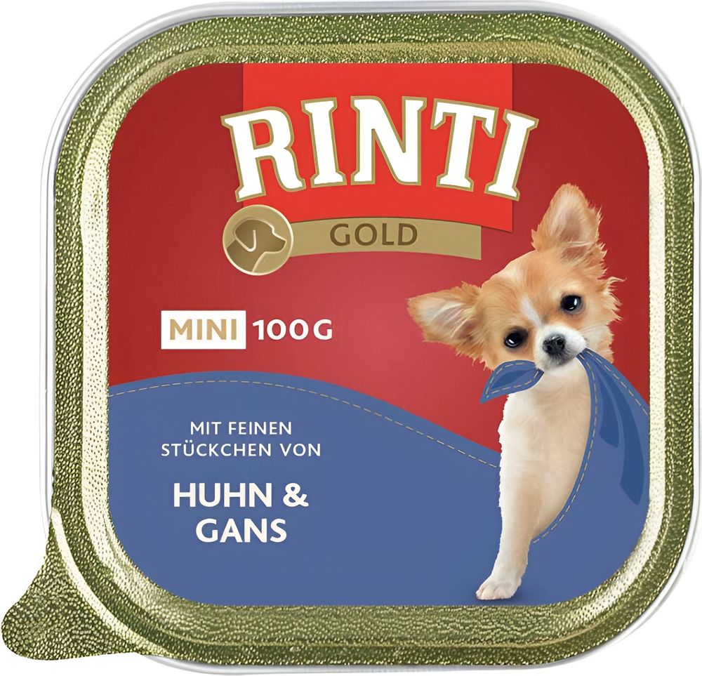 ΥΓΡΗ ΤΡΟΦΗ ΣΚΥΛΟΥ RINTI GOLD MINI CHICKEN - GOOSE ΣΕ ΚΕΣΕΔΑΚΙ (100G)