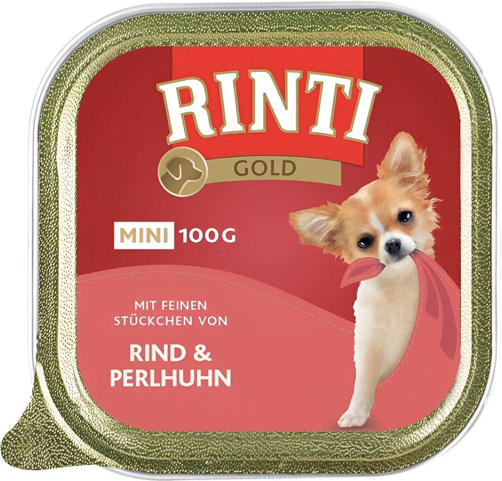 ΥΓΡΗ ΤΡΟΦΗ ΣΚΥΛΟΥ RINTI GOLD MINI BEEF - GUINEA FOWL ΣΕ ΚΕΣΕΔΑΚΙ (100G) RINTI
