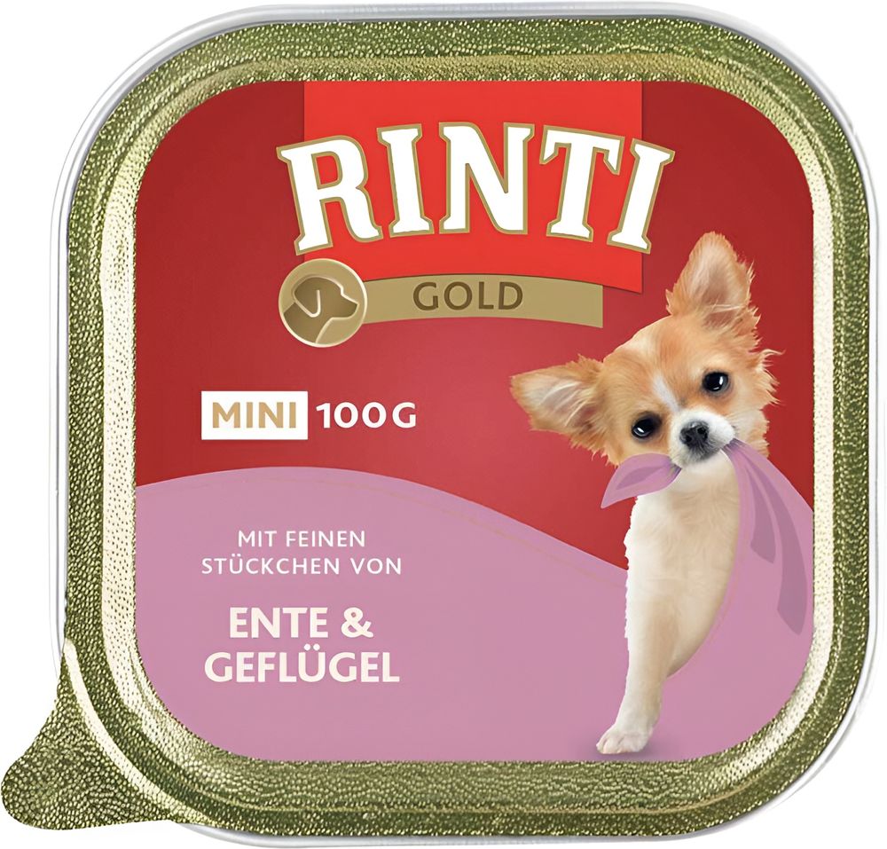 ΥΓΡΗ ΤΡΟΦΗ ΣΚΥΛΟΥ RINTI GOLD MINI DUCK - POULTRY ΣΕ ΚΕΣΕΔΑΚΙ (100G) RINTI