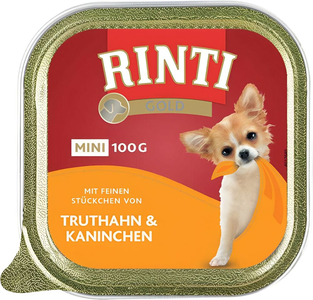 ΥΓΡΗ ΤΡΟΦΗ ΣΚΥΛΟΥ RINTI GOLD MINI TURKEY - RABBIT ΣΕ ΚΕΣΕΔΑΚΙ (100G) RINTI