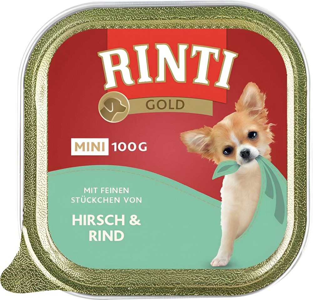 ΥΓΡΗ ΤΡΟΦΗ ΣΚΥΛΟΥ RINTI GOLD MINI BEEF - VENISON ΣΕ ΚΕΣΕΔΑΚΙ (100G)