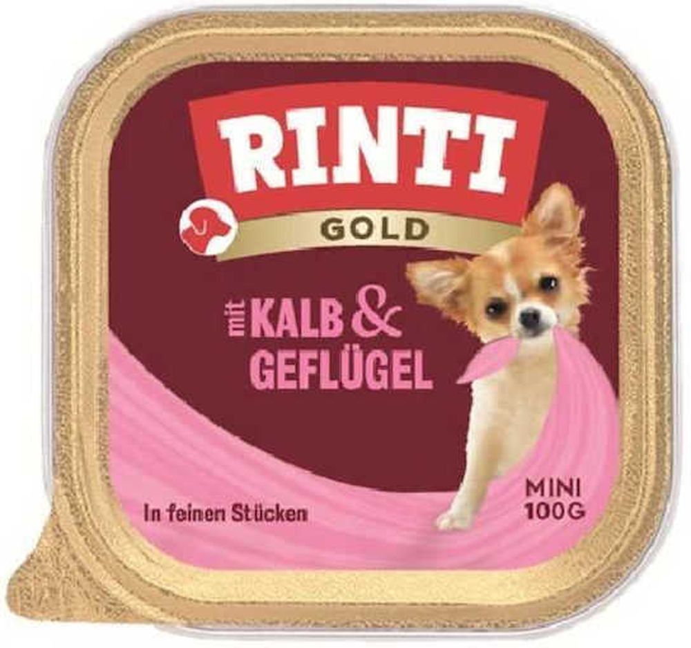 ΥΓΡΗ ΤΡΟΦΗ ΣΚΥΛΟΥ RINTI GOLD MINI VEAL - POULTRY ΣΕ ΚΕΣΕΔΑΚΙ (100GR)