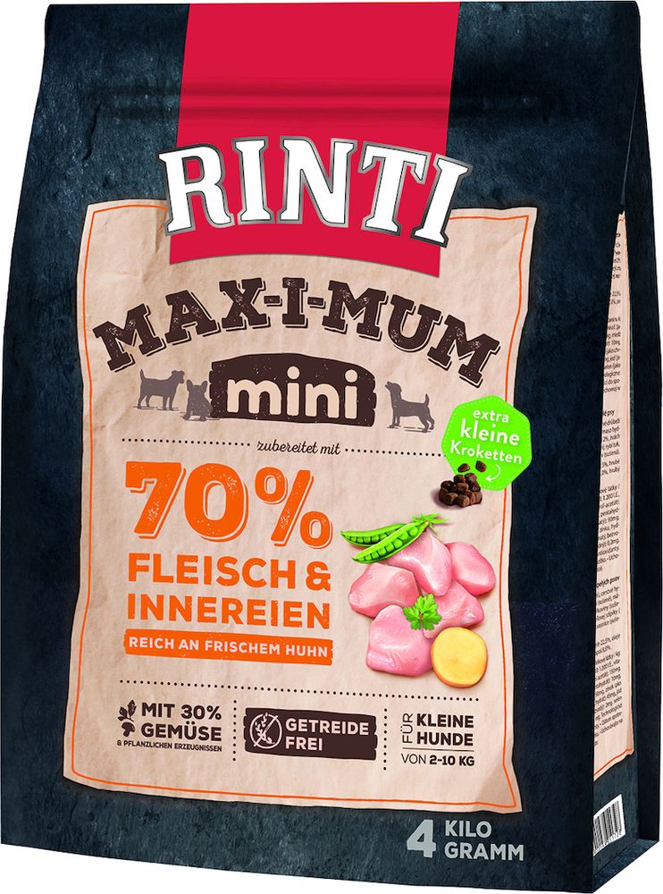 RINTI ΤΡΟΦΗ ΣΚΥΛΟΥ RINTI MAX-I-MUM ADULT MINI FRESH 70% ΚΟΤΟΠΟΥΛΟ (4KG)
