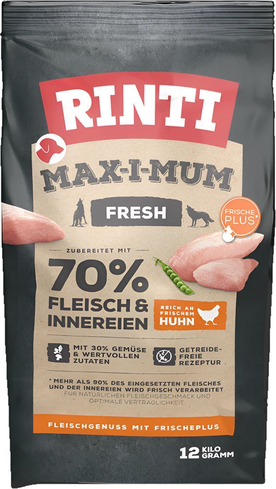 RINTI ΤΡΟΦΗ ΣΚΥΛΟΥ RINTI MAX-I-MUM ADULT FRESH 70% ΚΟΤΟΠΟΥΛΟ (12KG)
