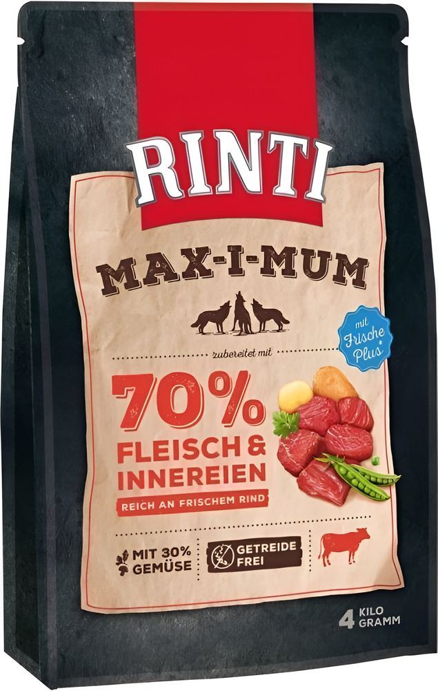 RINTI ΤΡΟΦΗ ΣΚΥΛΟΥ RINTI MAX-I-MUM ADULT FRESH 70% ΒΟΔΙΝΟ (4KG)