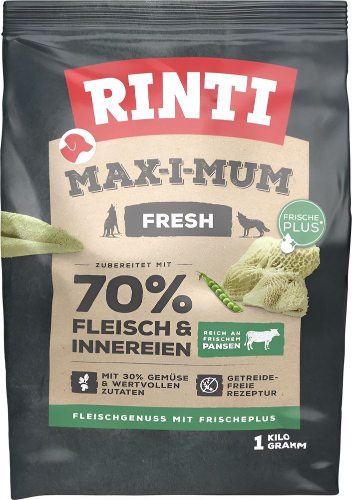 RINTI ΤΡΟΦΗ ΣΚΥΛΟΥ RINTI MAX-I-MUM ADULT FRESH 70% ΚΡΕΑΣ ΠΑΤΣΑ (1KG)