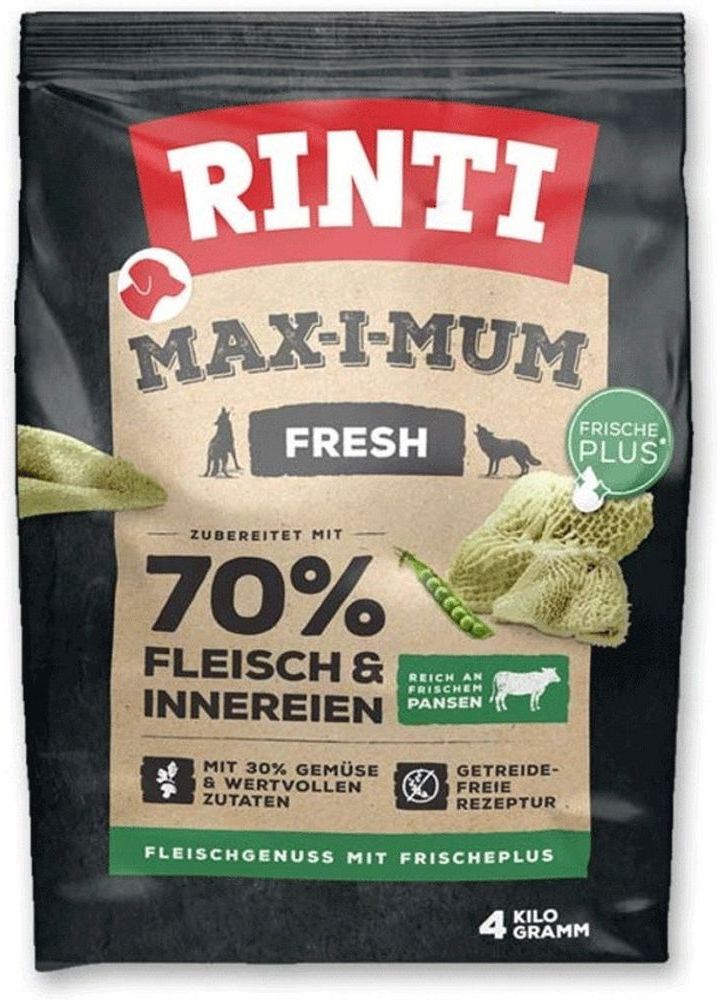 RINTI ΤΡΟΦΗ ΣΚΥΛΟΥ RINTI MAX-I-MUM ADULT FRESH 70% ΚΡΕΑΣ ΠΑΤΣΑ (4KG)