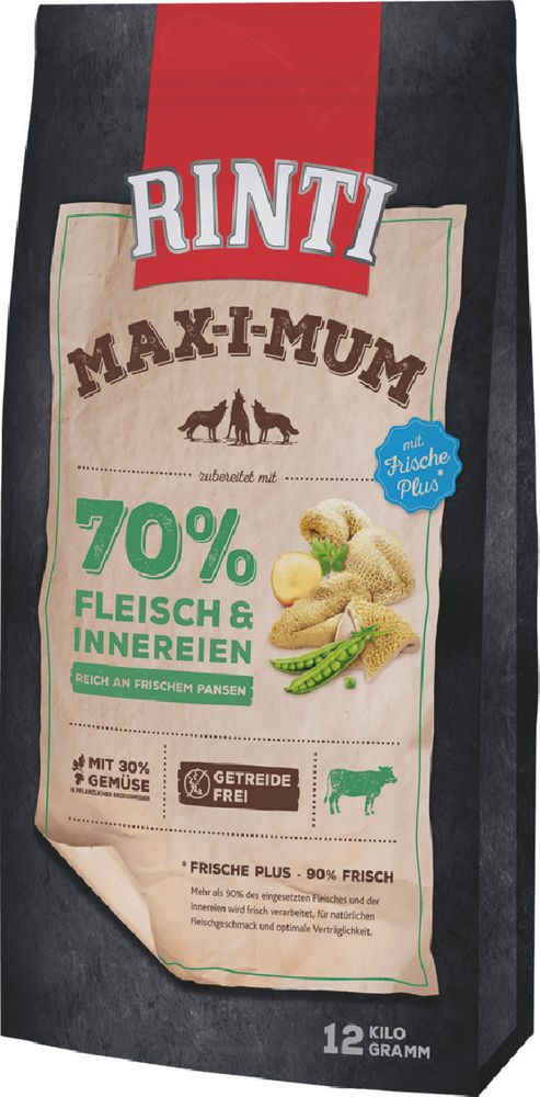 RINTI ΤΡΟΦΗ ΣΚΥΛΟΥ RINTI MAX-I-MUM ADULT FRESH 70% ΚΡΕΑΣ ΠΑΤΣΑ (12KG)