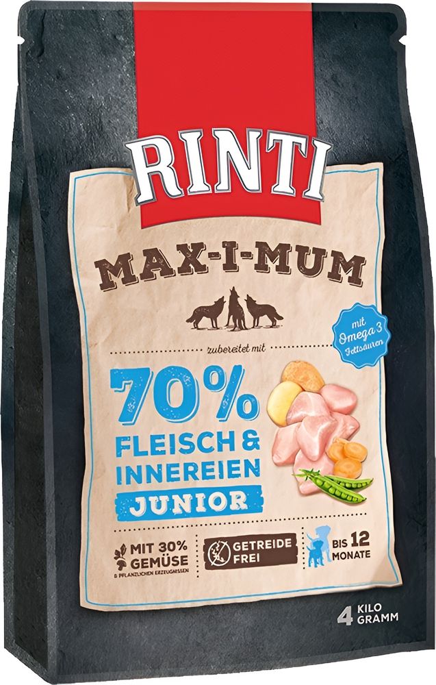 ΤΡΟΦΗ ΣΚΥΛΟΥ RINTI MAX-I-MUM JUNIOR FRESH 70% ΚΟΤΟΠΟΥΛΟ (4KG)