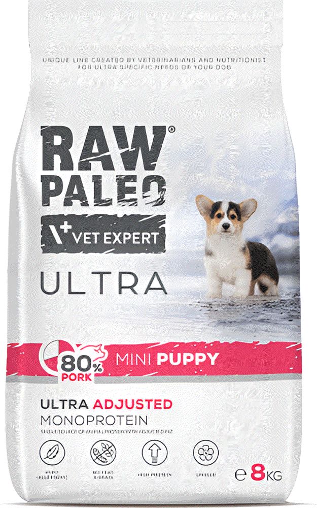 ΤΡΟΦΗ ΣΚΥΛΟΥ RAW PALEO ULTRA PUPPY MINI ΧΟΙΡΙΝΟ (8KG) RAW PALEO