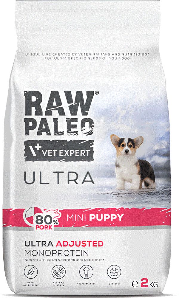 ΤΡΟΦΗ ΣΚΥΛΟΥ RAW PALEO ULTRA PUPPY MINI ΧΟΙΡΙΝΟ (2KG)