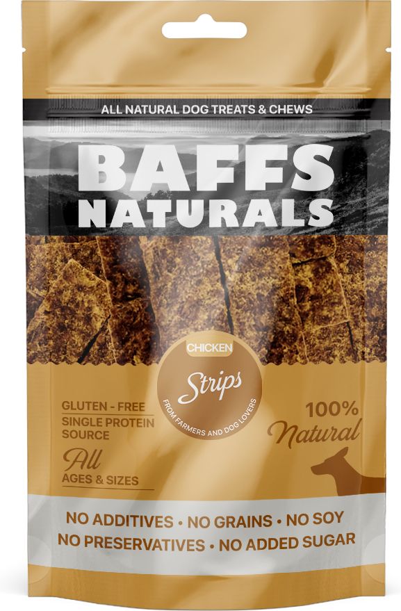 ΣΝΑΚ BAFFS NATURALS CHICKEN STRIPS (100GR) BAFFS NATURALS