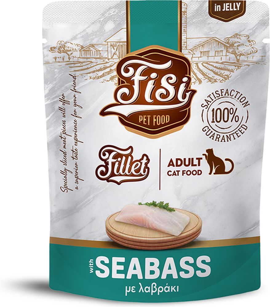 ΥΓΡΗ ΤΡΟΦΗ FISI CAT ADULT ΛΑΥΡΑΚΙ ΣΕ ΖΕΛΕ (300GR)