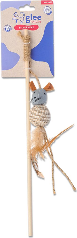 ΠΑΙΧΝΙΔΙ ΓΑΤΑΣ GLEE MOUSE BALL WAND PINE WOOD (15,5X4,5CM)