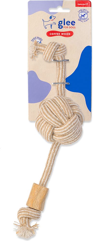 ΠΑΙΧΝΙΔΙ ΣΚΥΛΟΥ GLEE FIST BALL ΜΕ COFFEE WOOD (4X4,5X40CM) GLEE