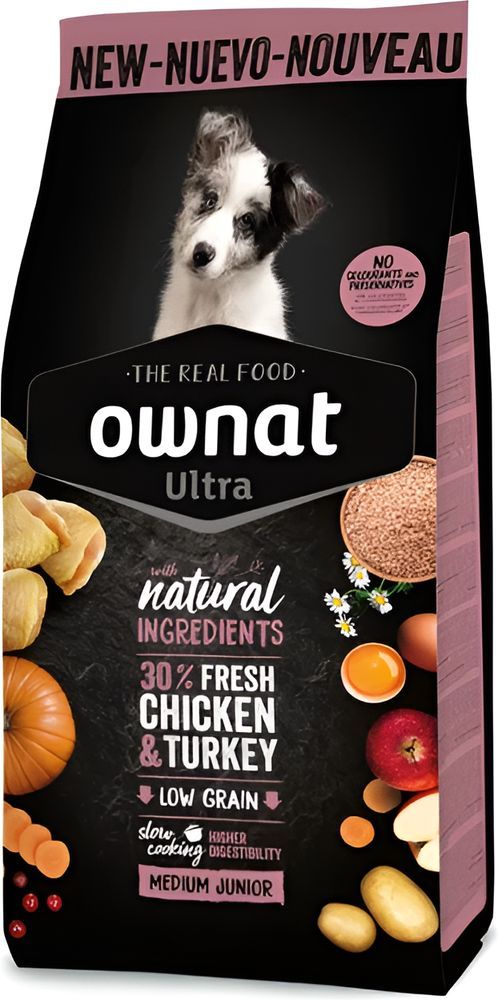 ΤΡΟΦΗ ΣΚΥΛΟΥ OWNAT ULTRA MEDIUM JUNIOR ΚΟΤΟΠΟΥΛΟ ΓΑΛΟΠΟΥΛΑ (12KG)