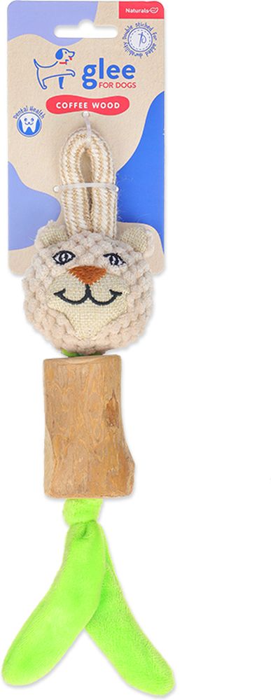ΠΑΙΧΝΙΔΙ ΣΚΥΛΟΥ GLEE PUPPY LION WITH COFFEE WOOD (19CM) GLEE