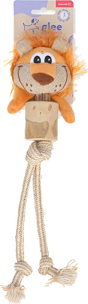 ΠΑΙΧΝΙΔΙ ΣΚΥΛΟΥ GLEE LION TWIN WITH COFFEE WOOD (30X8CM)