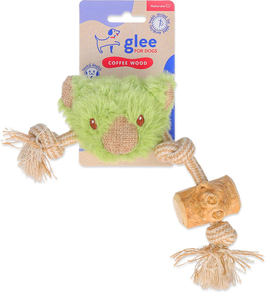 ΠΑΙΧΝΙΔΙ ΣΚΥΛΟΥ GLEE KOALA ROPE WITH COFFEE WOOD (22X7CM) GLEE