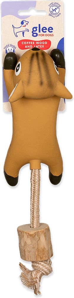 ΠΑΙΧΝΙΔΙ ΣΚΥΛΟΥ GLEE RUNNING LATEX SQUIRREL WITH COFFEE WOOD (30X7CM) GLEE