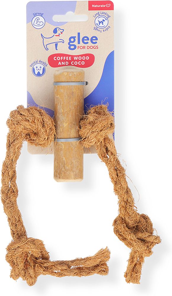 ΠΑΙΧΝΙΔΙ ΣΚΥΛΟΥ GLEE WOOD STICK WITH COCO ROPE CHEW SMALL (3X10X40CM) GLEE