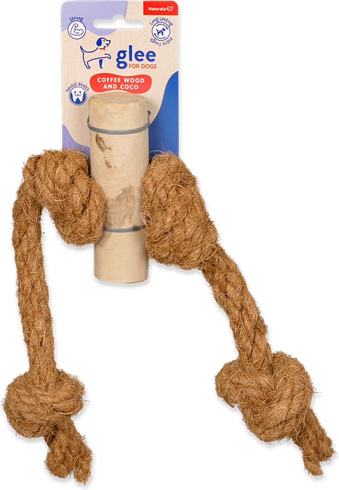 ΠΑΙΧΝΙΔΙ ΣΚΥΛΟΥ GLEE COFFEE WOOD STICK WITH COCO ROPE CHEW LARGE (5X12X48CM) GLEE