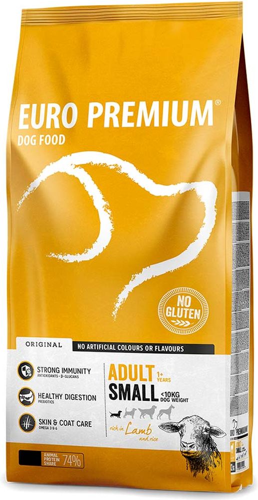 ΤΡΟΦΗ ΣΚΥΛΟΥ EUROPREMIUM SMALL ADULT ΑΡΝΙ ΡΥΖΙ (12KG) EURO PREMIUM