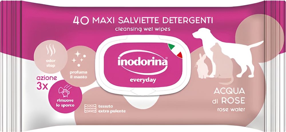 ΜΑΝΤΗΛΑΚΙΑ ΚΑΘΑΡΙΣΜΟΥ INODORINA ΡΟΔΟΝΕΡΟ (40ΤΜΧ / 20CMX30CM)