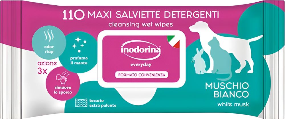 INODORINA ΜΑΝΤΗΛΑΚΙΑ ΚΑΘΑΡΙΣΜΟΥ INODORINA WHITE MUSK (110ΤΜΧ / 20CMX30CM)