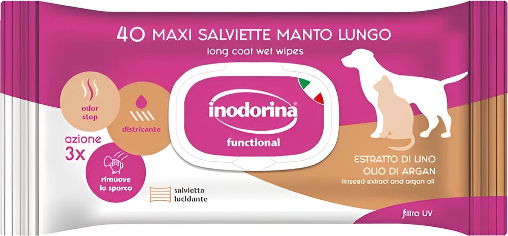 ΜΑΝΤΗΛΑΚΙΑ ΚΑΘΑΡΙΣΜΟΥ INODORINA REFRESH EXTRA ΓΙΑ ΜΑΚΡΥ ΤΡΙΧΩΜΑ ΑΡΩΜΑ ΜΥΡΟΥ (40ΤΜΧ) INODORINA