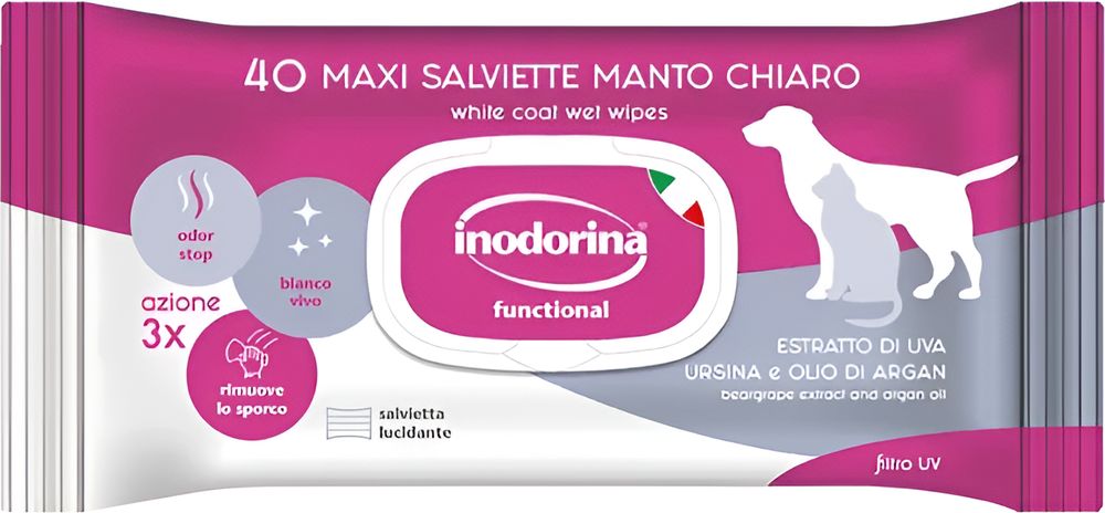 ΜΑΝΤΗΛΑΚΙΑ ΚΑΘΑΡΙΣΜΟΥ INODORINA REFRESH EXTRA ΓΙΑ ΛΕΥΚΟ ΤΡΙΧΩΜΑ ΑΡΩΜΑ TIARE (40ΤΜΧ) INODORINA