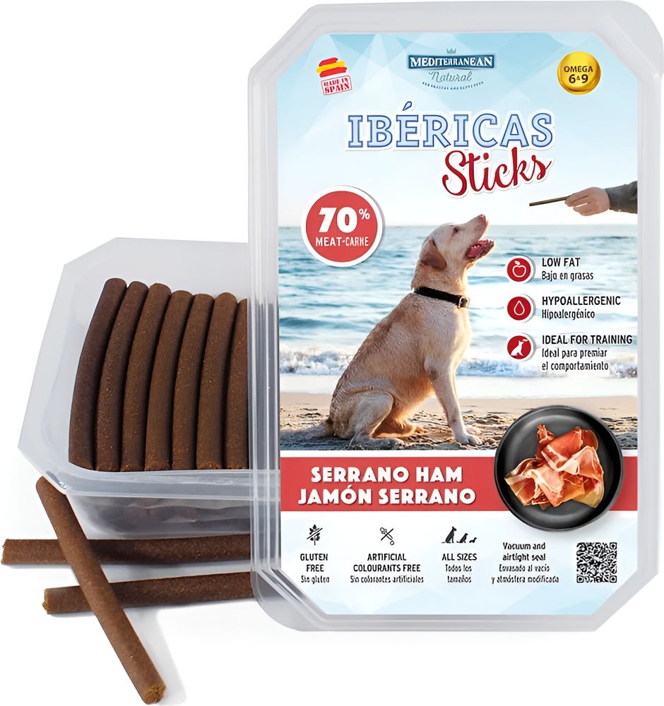 MEDITERRANEAN NATURAL ΗΜΙΥΓΡΑ STICKS MEDITERRANEAN NATURAL IBERICAS ΣΕ ΤΑΠΕΡΑΚΙ ΖΑΜΠΟΝ SERRANO (350GR)