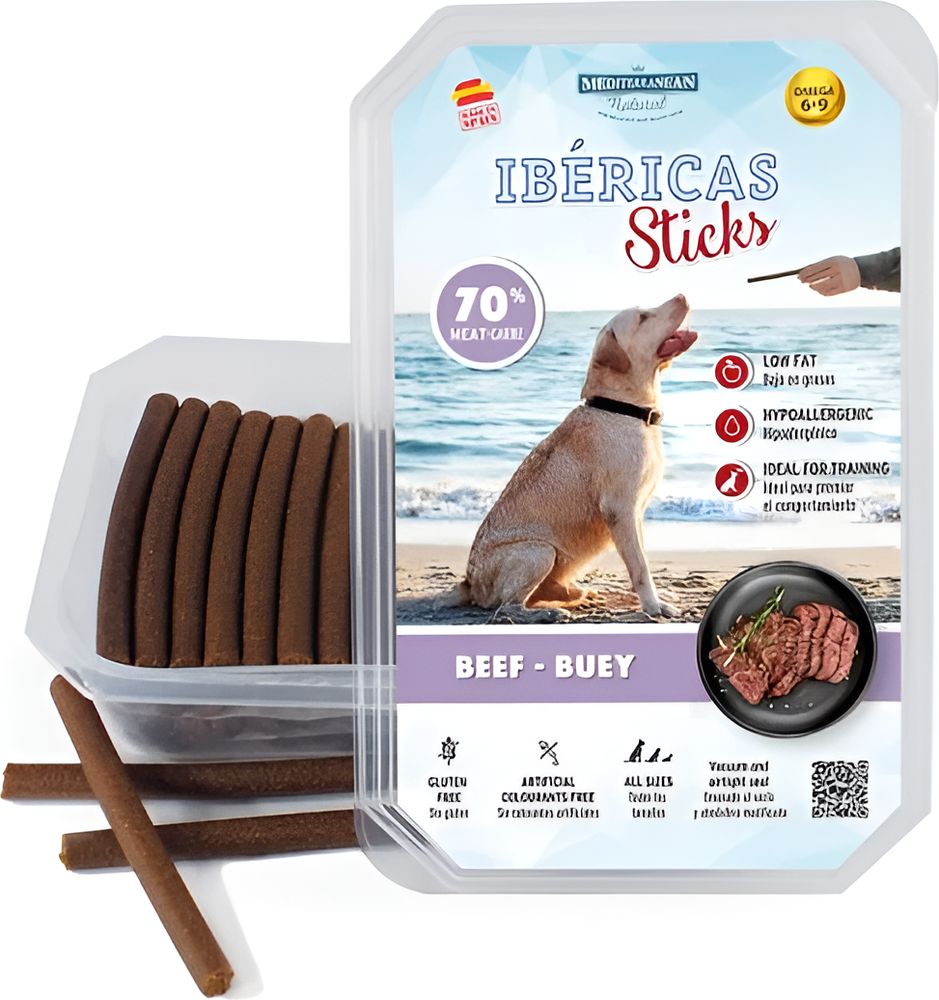 MEDITERRANEAN NATURAL ΗΜΙΥΓΡΑ STICKS MEDITERRANEAN NATURAL IBERICAS ΣΕ ΤΑΠΕΡΑΚΙ ΒΟΔΙΝΟ (350GR)