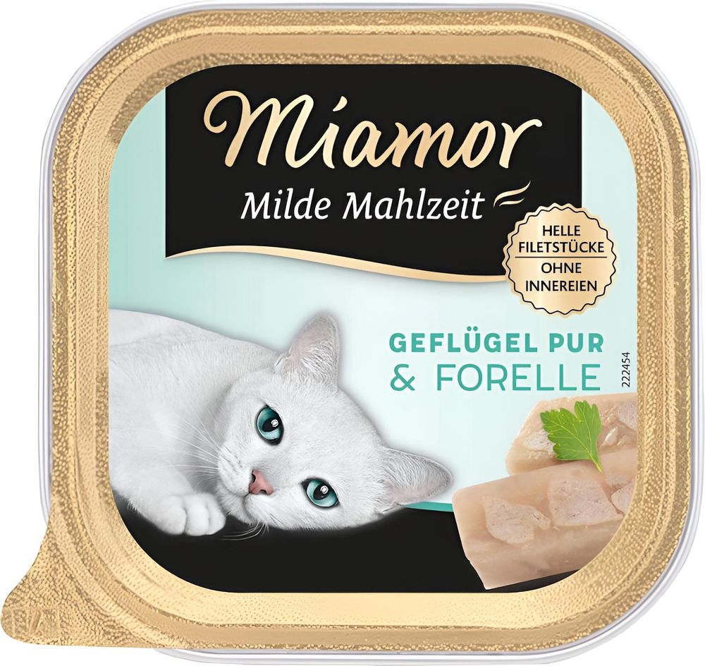 ΚΟΝΣΕΡΒΑ ΓΑΤΑΣ MIAMOR MILDE MAHLZEIT ΠΟΥΛΕΡΙΚΑ - ΠΕΣΤΡΟΦΑ (100GR) MIAMOR