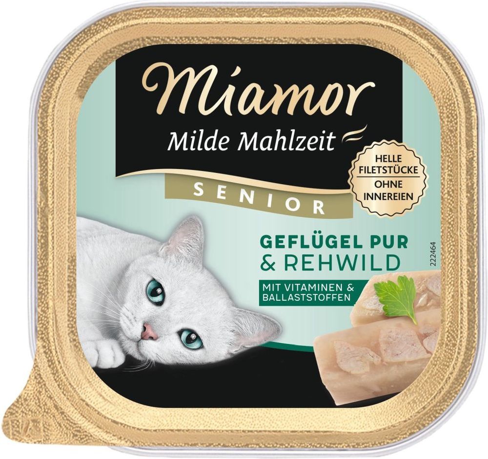 ΚΟΝΣΕΡΒΑ ΓΑΤΑΣ MIAMOR MILDE MAHLZEIT SENIOR ΠΟΥΛΕΡΙΚΑ - ΕΛΑΦΙ (100GR) MIAMOR