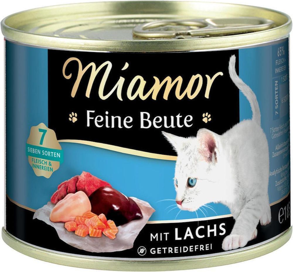 MIAMOR ΚΟΝΣΕΡΒΑ ΓΑΤΑΣ MIAMOR FEINE BEUTE ΣΟΛΟΜΟΣ(185GR)