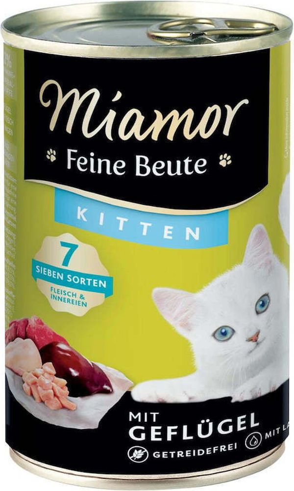 ΚΟΝΣΕΡΒΑ ΓΑΤΑΣ MIAMOR FEINE BEUTE KITTEN ΠΟΥΛΕΡΙΚΑ (400GR) MIAMOR