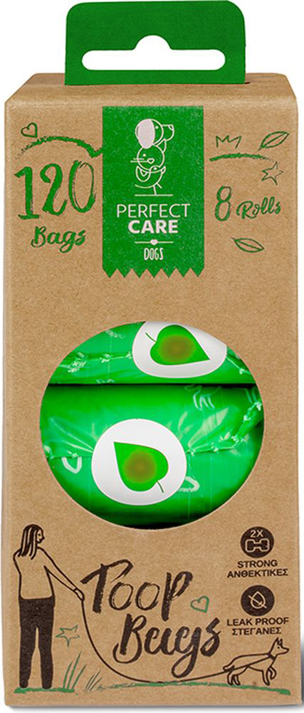 PERFECT CARE ΣΑΚΟΥΛΕΣ ΠΕΡΙΤΤΩΜΑΤΩΝ PERFECT CARE POOP BAGS ECO ΧΩΡΙΣ ΑΡΩΜΑ (8 ΡΟΛΑ /120ΤΜΧ)