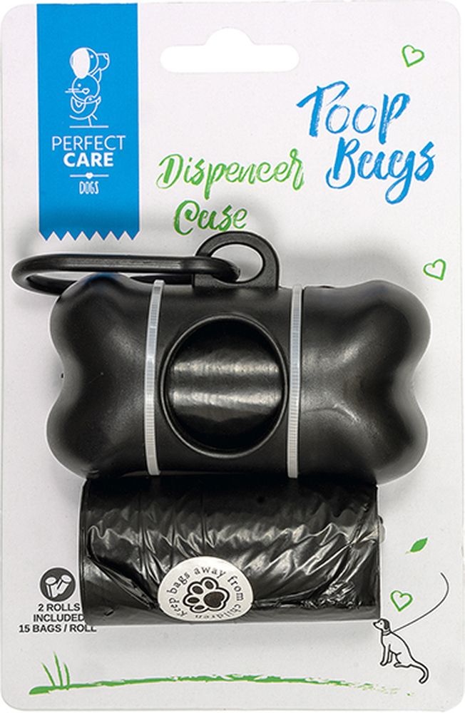 ΘΗΚΗ ΓΙΑ ΣΑΚΟΥΛΕΣ ΠΕΡΙΤΤΩΜΑΤΩΝ PERFECT CARE POOP BAGS ΜΑΥΡΟ - 2 ΡΟΛΑ /30ΣΑΚΟΥΛΕΣ
