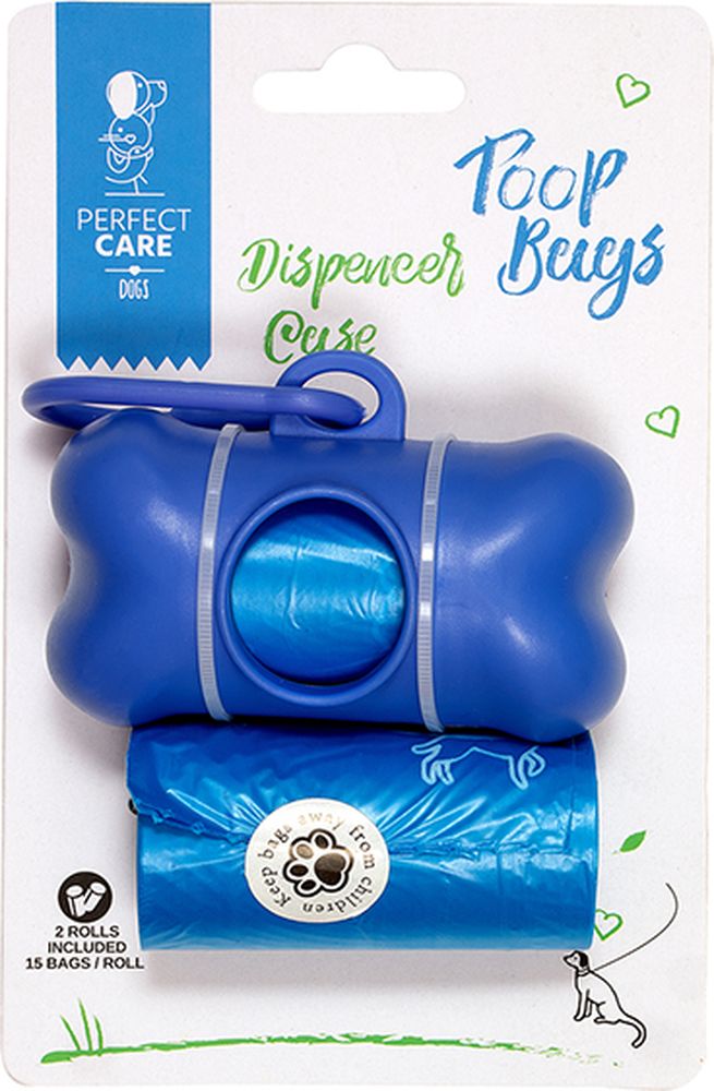 ΘΗΚΗ ΓΙΑ ΣΑΚΟΥΛΕΣ ΠΕΡΙΤΤΩΜΑΤΩΝ PERFECT CARE POOP BAGS ΜΠΛΕ - 2 ΡΟΛΑ /30ΣΑΚΟΥΛΕΣ