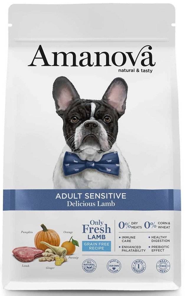 ΤΡΟΦΗ ΣΚΥΛΟΥ AMANOVA ADULT SENSITIVE DELICIOUS ΑΡΝΙ 2KG AMANOVA