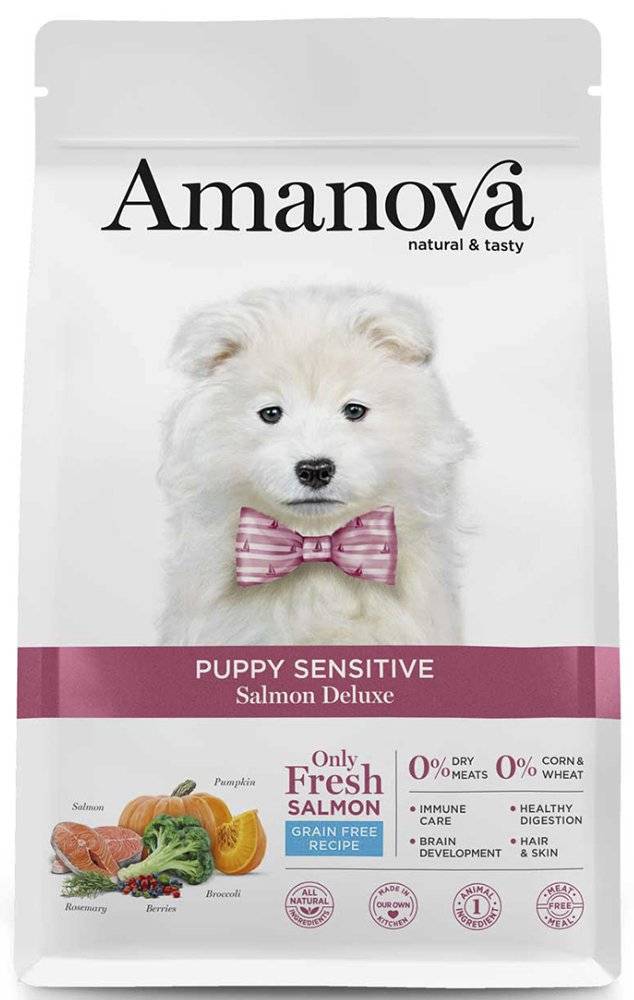 ΤΡΟΦΗ ΣΚΥΛΟΥ AMANOVA PUPPY SENSITIVE DELUXE ΣΟΛΟΜΟΣ 2KG AMANOVA