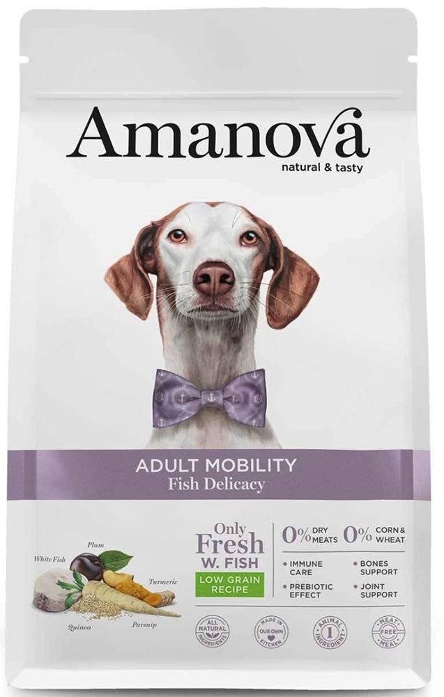ΤΡΟΦΗ ΣΚΥΛΟΥ AMANOVA ADULT MOBILITY FISH DELICACY ΛΕΥΚΟ ΨΑΡΙ 10KG AMANOVA