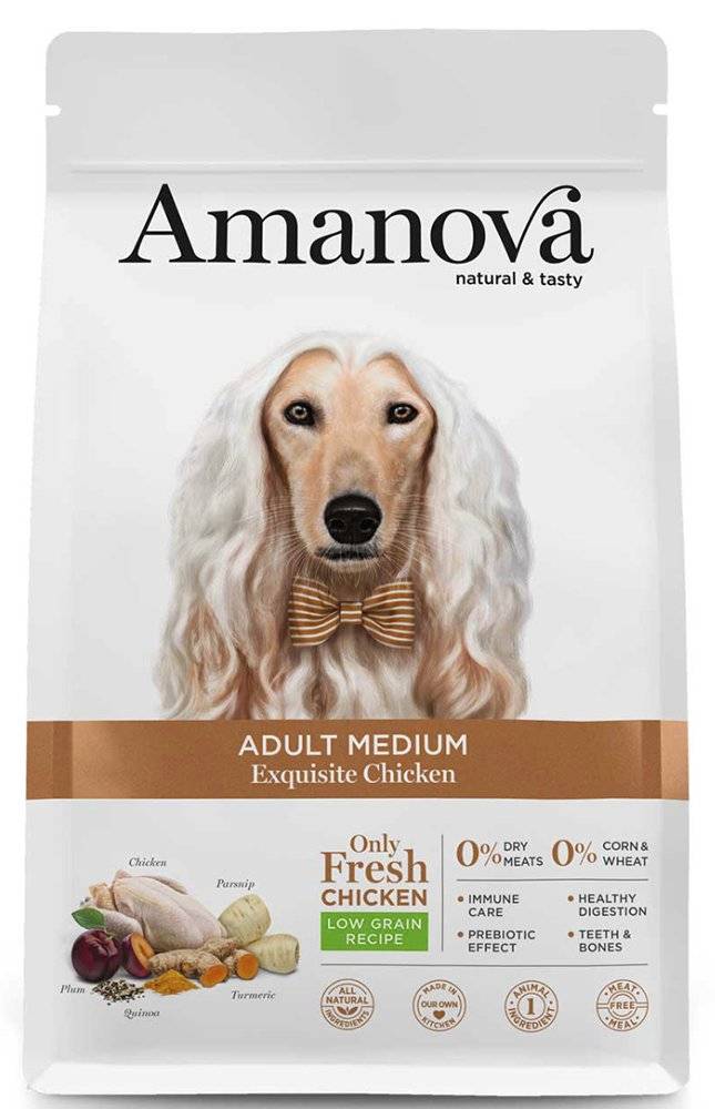 ΤΡΟΦΗ ΣΚΥΛΟΥ AMANOVA ADULT MEDIUM EXQUISITE ΚΟΤΟΠΟΥΛΟ 2KG AMANOVA