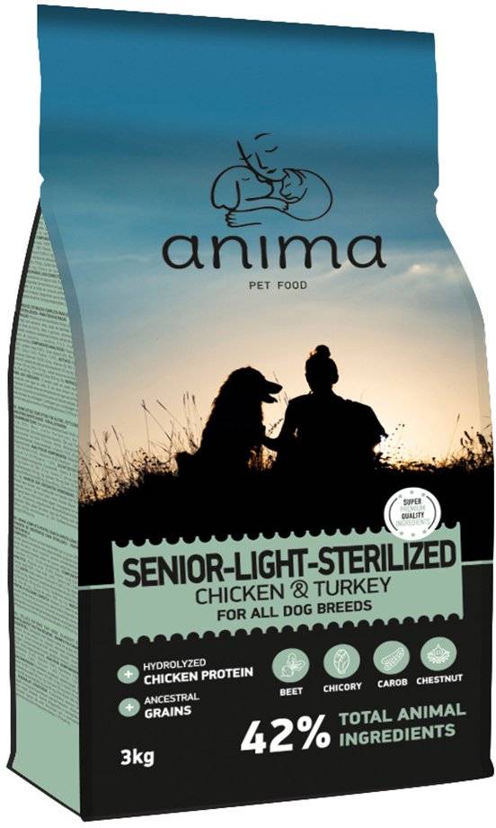 ΤΡΟΦΗ ΣΚΥΛΟΥ ANIMA SENIOR-LIGHT-STERILISED ΚΟΤΟΠΟΥΛΟ - ΓΑΛΟΠΟΥΛΑ 3KG ANIMA
