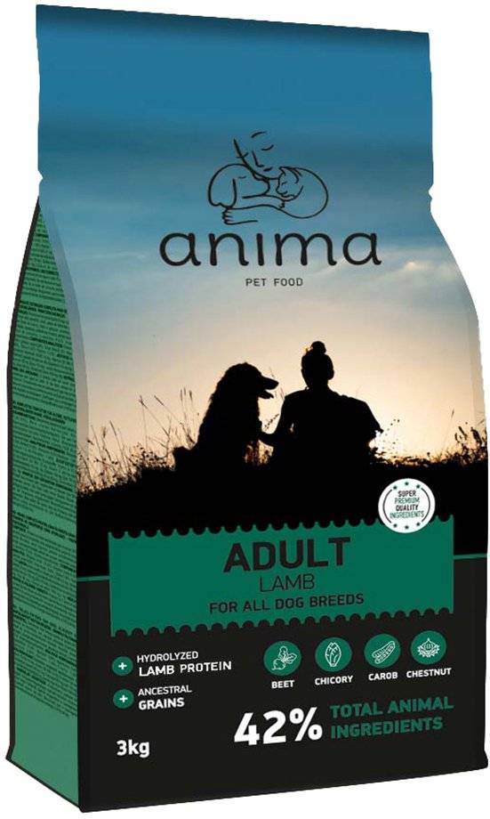 ΤΡΟΦΗ ΣΚΥΛΟΥ ANIMA ADULT ΑΡΝΙ - ΡΥΖΙ 3KG
