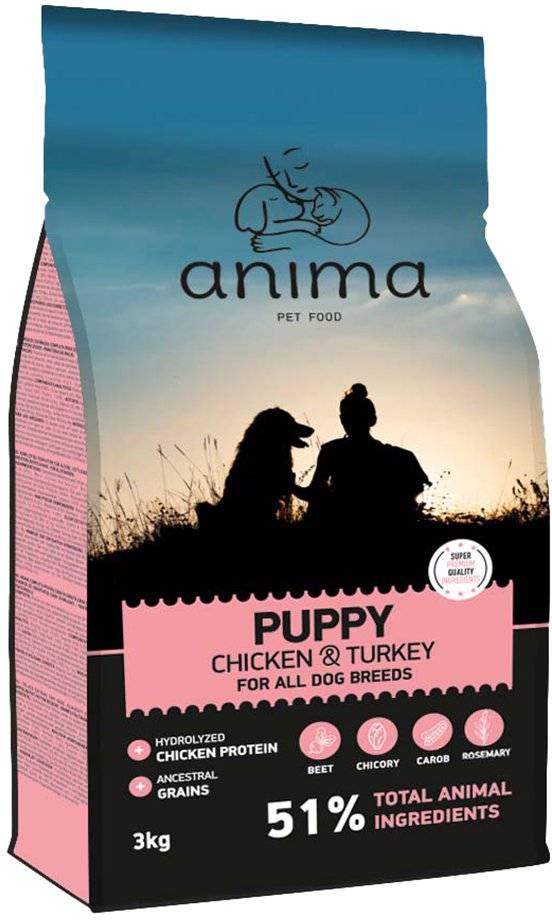 ΤΡΟΦΗ ΣΚΥΛΟΥ ANIMA PUPPY ΚΟΤΟΠΟΥΛΟ - ΓΑΛΟΠΟΥΛΑ 3KG ANIMA