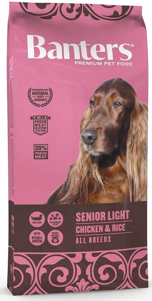 ΤΡΟΦΗ ΣΚΥΛΟΥ BANTERS SENIOR-LIGHT ALL BREEDS ΚΟΤΟΠΟΥΛΟ - ΡΥΖΙ 15KG BANTERS