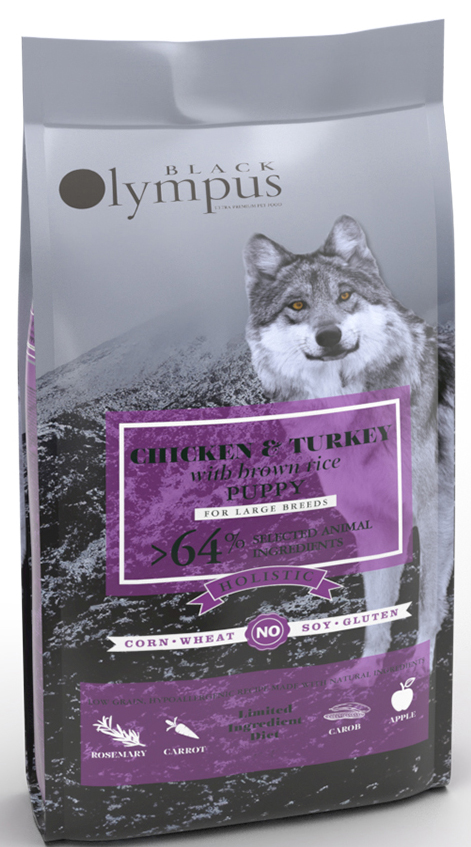 ΤΡΟΦΗ ΣΚΥΛΟΥ BLACK OLYMPUS PUPPY MAXI ΚΟΤΟΠΟΥΛΟ, ΓΑΛΟΠΟΥΛΑ - ΚΑΣΤΑΝΟ ΡΥΖΙ 12KG BLACK OLYMPUS