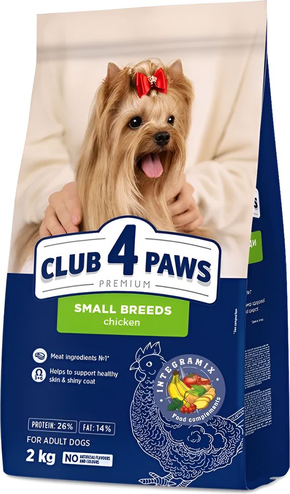 ΤΡΟΦΗ ΣΚΥΛΟΥ CLUB4PAWS ADULT SMALL BREEDS ΚΟΤΟΠΟΥΛΟ (2KG) CLUB4PAWS